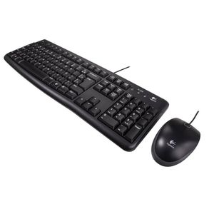 Kit Teclado e Mouse Logitech MK120 Com Fio Preto