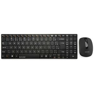 Kit Teclado e Mouse Multilaser TC202 Sem Fio Preto