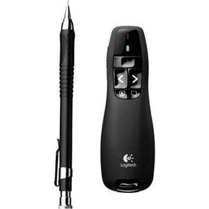 Apresentador de Slides Sem Fio Logitech USB Laser 15m Preto R400