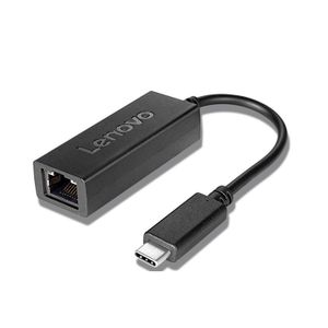 Adaptador USB-C Para Ethernet RJ-45 Lenovo 4X90S91831 Preto
