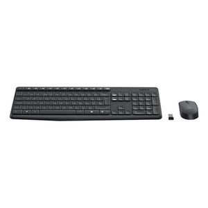 Kit Teclado e Mouse Logitech MK235 Sem Fio Preto e Cinza