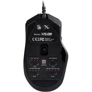 Mouse Gamer Bloody X5 Max 10000 DPI RGB Neon Com Fio Preto