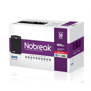 Nobreak SMS Station II 800VA Monovolt 220V 6 Tomadas 0027397 Preto