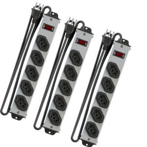 Kit 3 Filtro De Linha Qualitronix 5 Tomadas Bivolt Metalico QFLM5