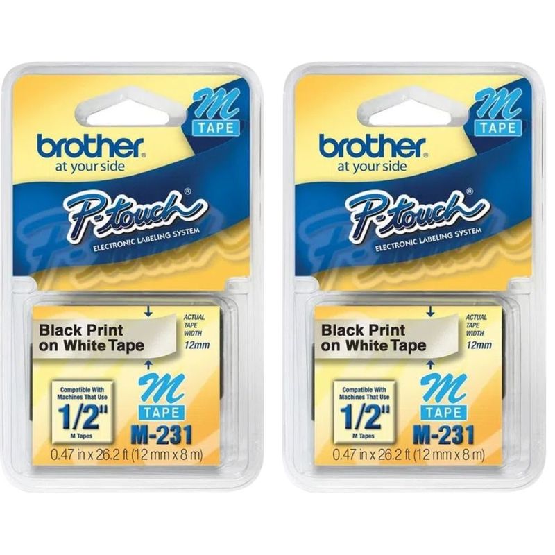 kit-2-fitas-rotulador-brother-12mm-m231-preto-branco