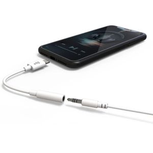 Adaptador de Audio Para Apple Lightning Audio e Microfone 8,5cm PVC Branco