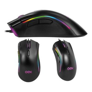 Mouse Gamer OEX Graphic MS313 10000 DPI RGB 7 Botoes Com Fio Preto Outlet/Open Box
