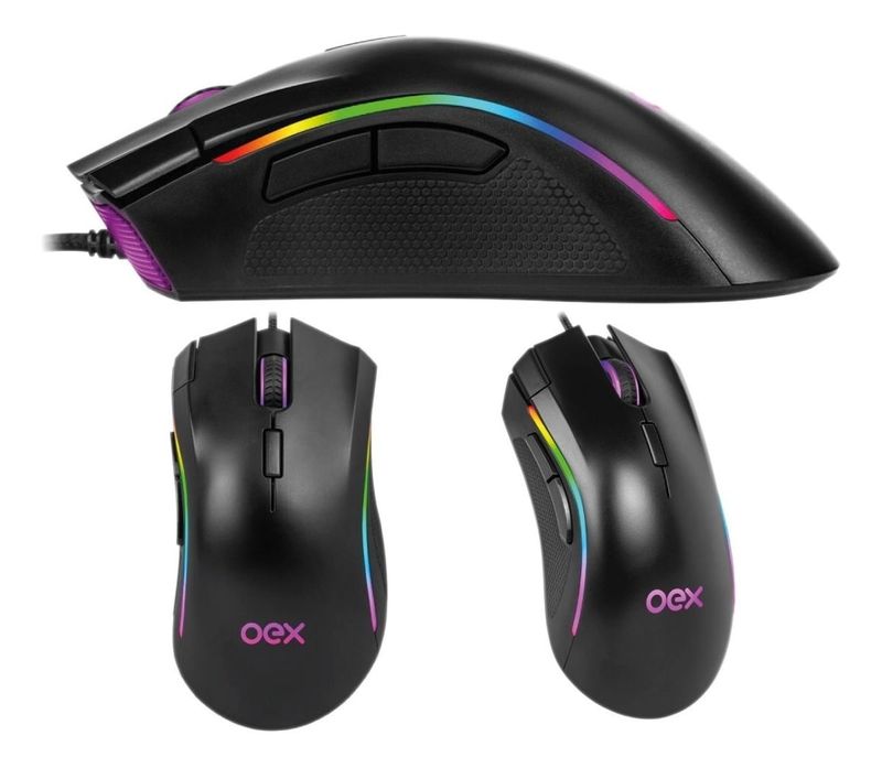 mouse-gamer-oex-graphic-ms313-10000-dpi-rgb-7-botoes-com-fio-preto-outlet-open-box