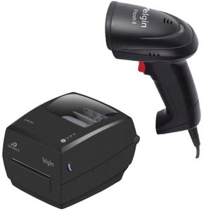 Kit Impressora De Etiquetas Termica Elgin L42 Pro,Leitor de Codigo de Barras Flash 2 USB 1D