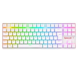 Teclado Gamer Mecanico RGB Pro Kumara Redragon K552RGB-BRS-W Branco