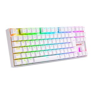 Teclado Gamer Mecanico RGB Pro Kumara Redragon K552RGB-BRS-W Branco