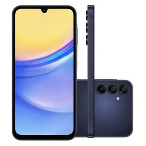 Smartphone Samsung Galaxy A15 5G Tela 6.5" Camera Tripla Traseira 4GB RAM 128GB Azul Escuro