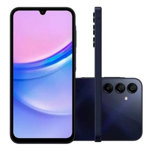 Smartphone Samsung Galaxy A15 4G, 128GB, 4GB RAM, Tela 6.5", Camera Tripla Traseira 50MP, Bateria 5000mAh Azul Escuro