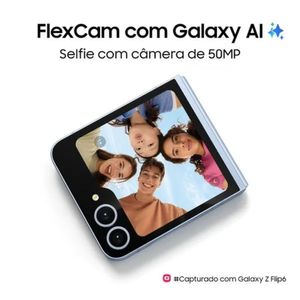 Smartphone Samsung Galaxy Z Flip 6 5G Tela 6.7" Camera Dupla 12GB RAM 256GB Azul