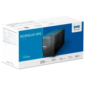 Nobreak SMS Lite, 600VA, 4 Tomadas, Entrada Bivolt e Saida 115V - 29202