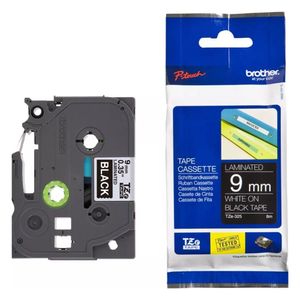 Fita para Rotulador Brother 9MM TZE325 Preto e Branco