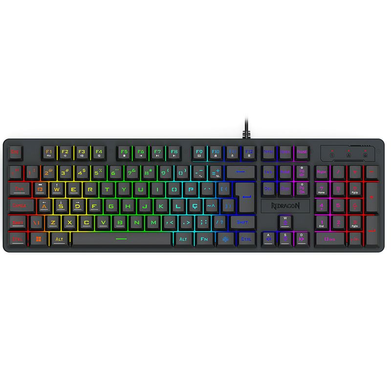 teclado-membrana-gamer-redragon-netherbane-iluminacao-rainbow-preto-abnt2-k521-r-pt
