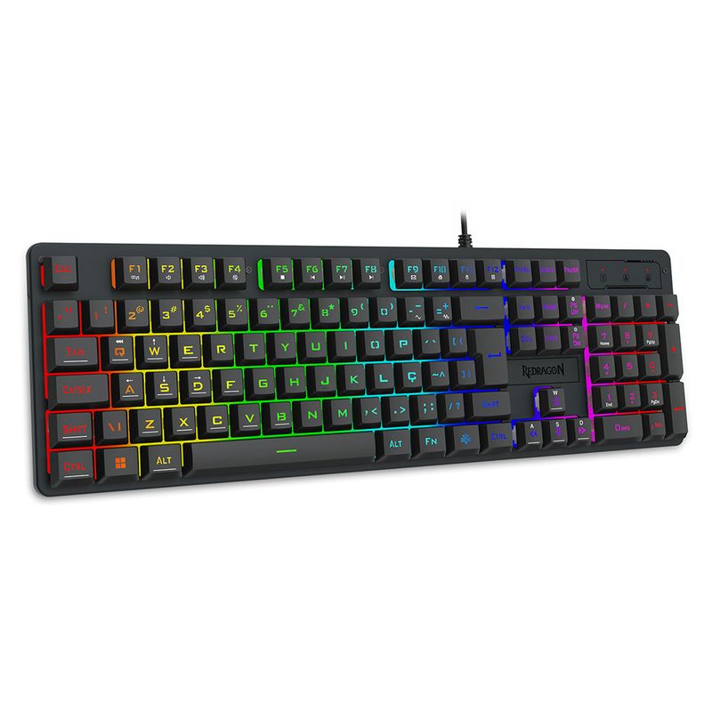 teclado-membrana-gamer-redragon-netherbane-iluminacao-rainbow-preto-abnt2-k521-r-pt