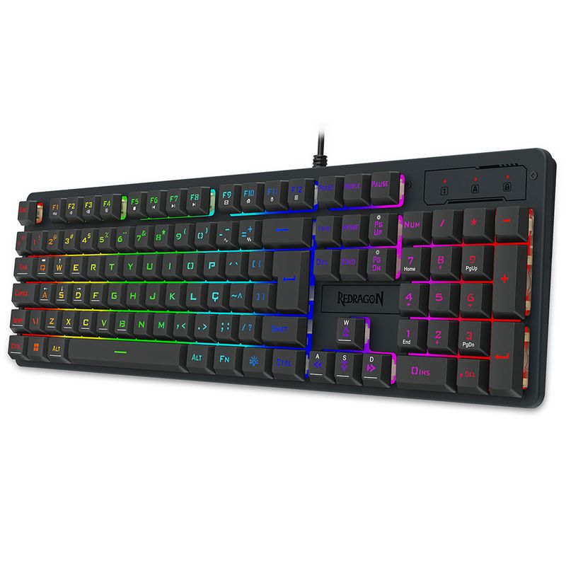 teclado-membrana-gamer-redragon-netherbane-iluminacao-rainbow-preto-abnt2-k521-r-pt